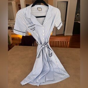 Mademoiselle Yéyé striped Blue&White “Que será será” Dress